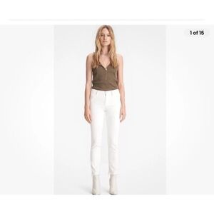 MOTHER White Skinny fray Jeans 25